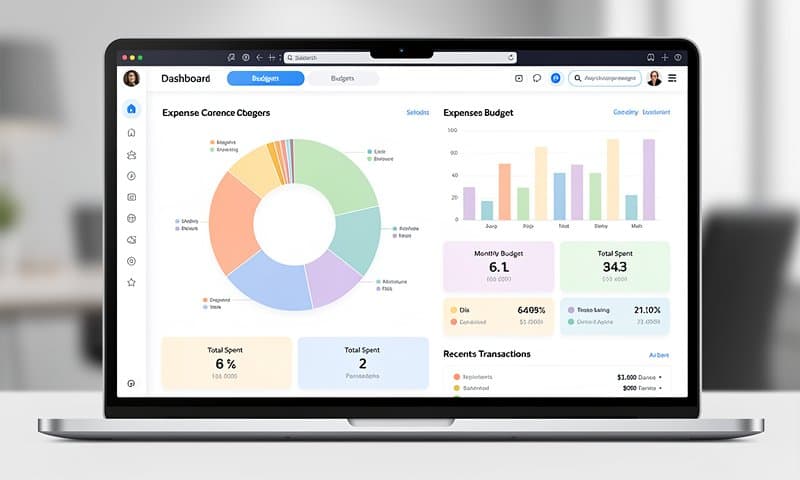 Track expenses with clean dashboard visualizations