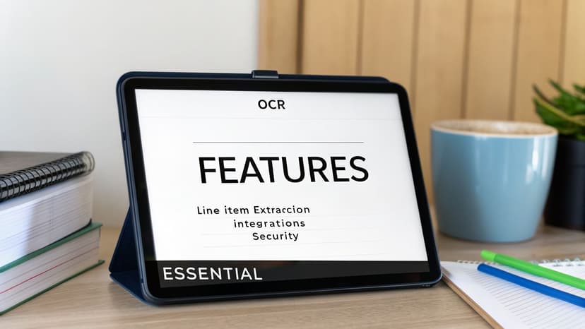 A tablet screen displays 