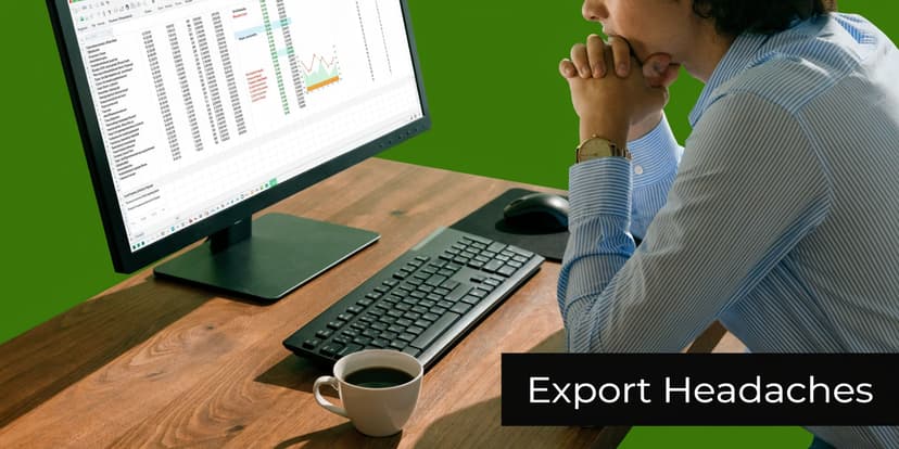 A professional analyzing complex data on a computer screen while sitting at a wooden office desk.