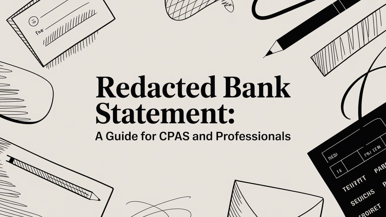Redacted Bank Statement: A Guide for CPAs and Professionals