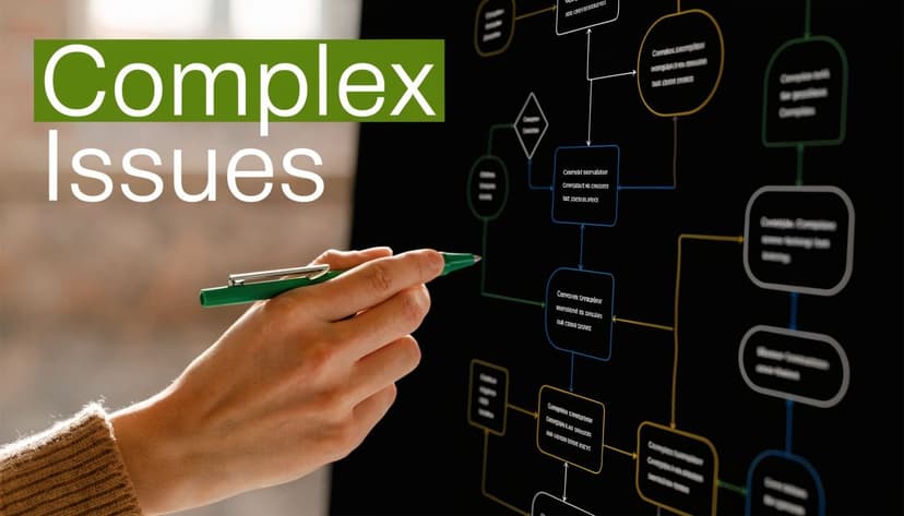 A professional analyzing a complex flowchart on a screen during a business strategy presentation.