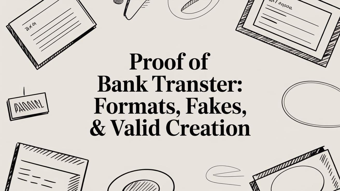 Proof Of Bank Transfer: Formats, Fakes, & Valid Creation