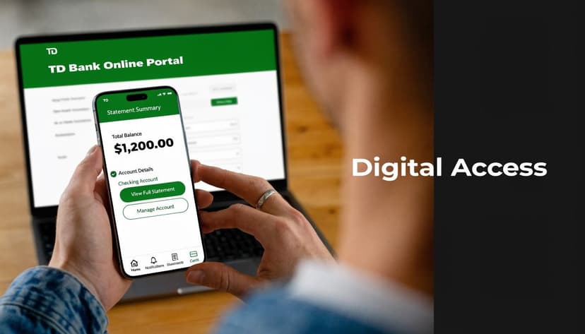 A person checking their bank account balance on a mobile app while working on a laptop computer.