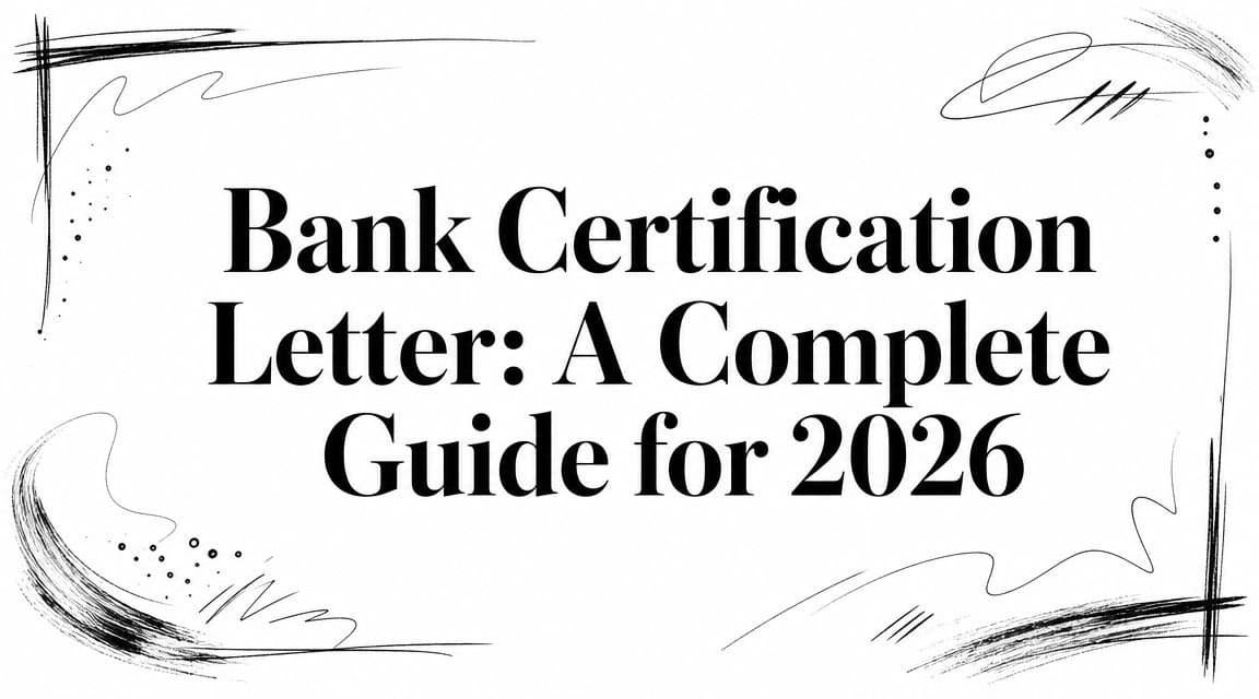 Bank Certification Letter: A Complete Guide for 2026